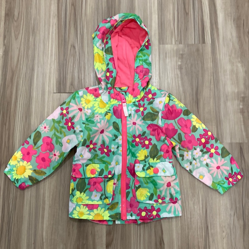 Cat and Jack 18mo girls flower rain jacket 🌸
